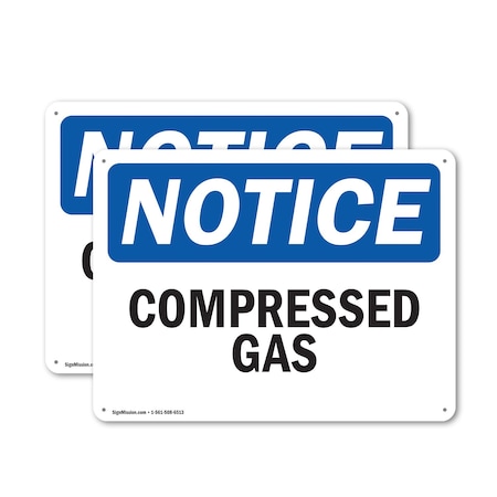 Signmission Compressed Gas OSHA Notice Sign, Plastic, 24in W x 18in L, 2PK OS-2PACK-NS-P-1824-L-10752